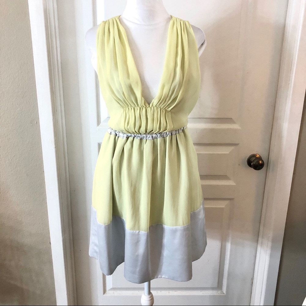 Bcbgeneration Open Back Light Yellow And Gray Dre… - image 1